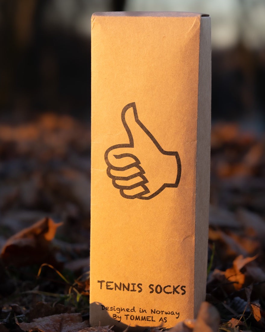 Tommel Tennis-sokker — åpnet pakke som viser sokkene